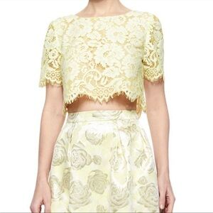 Yellow skirt and top by Erin fetherston